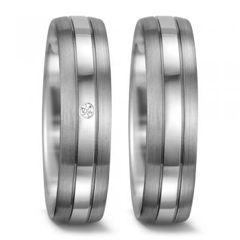Trauringe Weissgold von Weidner 62134 + 72134